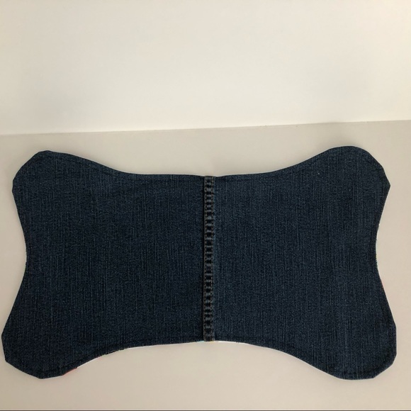 *3/$30 New Puppy Placemat Dog Cat Reversible Denim Cartoon Handmade Pet Kitten - Picture 2 of 5
